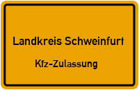 Ortsschild Landkreis Schweinfurt
